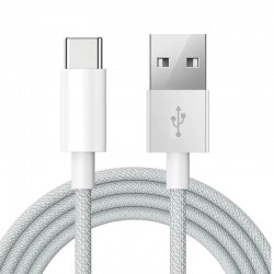 USB to Type C Fast Charging Nylon Braided Cable for iPhone 15 / 16 Pro MAX Plus - 1m