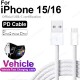 USB to Type C Fast Charging Nylon Braided Cable for iPhone 15 / 16 Pro MAX Plus - 1m