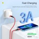 3A USB Cable For iPhone 14 13 12 11 Pro Max X XR 6s 7 8 Plus Fast Charging Cord Data Charger Wire - Red, 0.25m