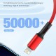 3A USB Cable For iPhone 14 13 12 11 Pro Max X XR 6s 7 8 Plus Fast Charging Cord Data Charger Wire - Red, 0.25m