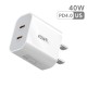 40W USB C Charger Quick Charge QC 3.0 Dual PD Charger Type C Fast Charger Adapter For iPhone Xiaomi Samsung Huawei Phone US Plug