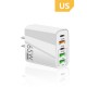 65W USB C Charger GaN Fast Charging Charger PD Quick Charge QC3.0 For iPhone 16 Xiaomi POCO Samsung Huawei Oneplus US Plug White