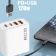 Xiaomi PD 120W 4 Ports USB C Charger Quick Charge 3.0 Type C USB Phone Fast Charging Adapter for Samsung IPhone Huawei US Plug