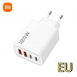 Xiaomi PD 120W 4 Ports USB C Charger Quick Charge 3.0 Type C USB Phone Fast Charging Adapter for Samsung IPhone Huawei EU Plug