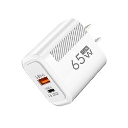 65W GaN Fast Charging USB Type C Charger PD 3.0 Quick Charge Wall Charger For Phone Adapter For iPhone Huawei Samsung US White