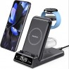 Wireless Charger for Pixel Watch 3 2 for Google Pixel 9 Pro XL for Fitbit Versa 4 3 Sense 2 for Pixel Buds Pro 2 Black