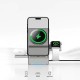 15W Qi2 3 In 1 Magsafe Magnetic Autorotation Wireless Charger For Android iPhone iWatch Airpods Fast Charging Dock Station Gray