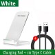 100W new Wireless Charger Stand Pad for iPhone 15 14 13 12 16 Pro Max XR 8 Samsung Xiaomi Dock Station White with Cable