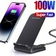 100W new Wireless Charger Stand Pad for iPhone 15 14 13 12 16 Pro Max XR 8 Samsung Xiaomi Dock Station White with Cable