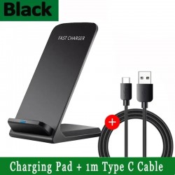 100W new Wireless Charger Stand Pad for iPhone 15 14 13 12 16 Pro Max XR 8 Samsung Xiaomi Dock Station Black with Cable