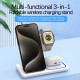 30W LED Fast Wireless Charger Stand 3 in 1 Station For iPhone 15 14 13 12 11 Apple Watch 9 8 7 6 5 Airpods Pro White Blue