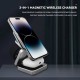 3 in 1 Foldable Fast Wireless Charger Stand For Magsafe iPhone 15 14 13 12 Pro Max Apple Watch 8 7 Airpods Pro White