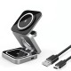 3 in 1 Foldable Fast Wireless Charger Stand For Magsafe iPhone 15 14 13 12 Pro Max Apple Watch 8 7 Airpods Pro Black