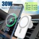 Wireless Charger Magnetic Car phone Holder for iPhone 14 13 Pro Max 12 Phone 30W Fast Charging Induction Adapter White