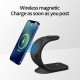 3 in 1 Magnetic Wireless Charger for Smart Phone 5-15W Wireless Charging Station for Watch/Earphones Phone Holder/Bracket White