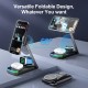 Foldable 3 in 1 Charging Station for iPhone 16 15 14 13 12 Pro Max Fast Wireless Charger Stand for Apple Watch,AirPods Series