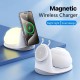 15W Creative Wireless Magnetic Charger Table Desk Phone Holder 15W Fast Charging Snail Nightlight for iPhone 13 14 15 16 Samsung