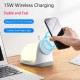 15W Creative Wireless Magnetic Charger Table Desk Phone Holder 15W Fast Charging Snail Nightlight for iPhone 13 14 15 16 Samsung