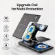 30W LED Fast Wireless Charger 3 in 1 Charging Station For iPhone 16 15 14 13 12 11 Apple Watch 9 8 7 6 5 Airpods Pro/3 Black