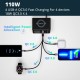 110W USB Type C Charger Wireless Charing Multi Ports Fast ChargerPD QC3.0 Quick Charge For iPhone 14 13 Xiaomi Black UK Plug